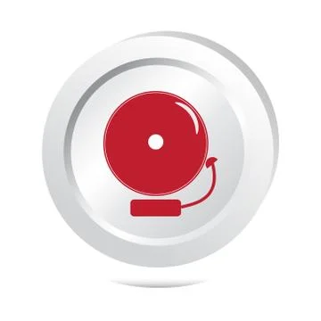 Alarm bell button, warning sign illustration Stock Illustration