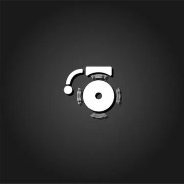 Alarm bell icon flat Stock Illustration