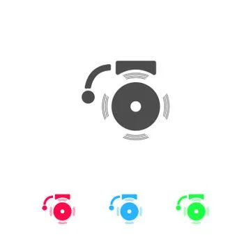 Alarm bell icon flat Stock Illustration