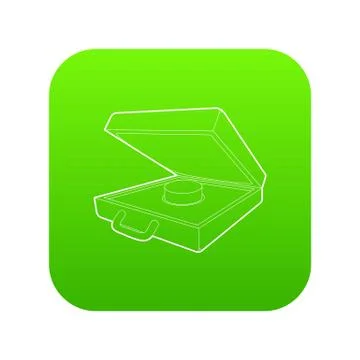 Alarm button icon green vector 스톡 일러스트