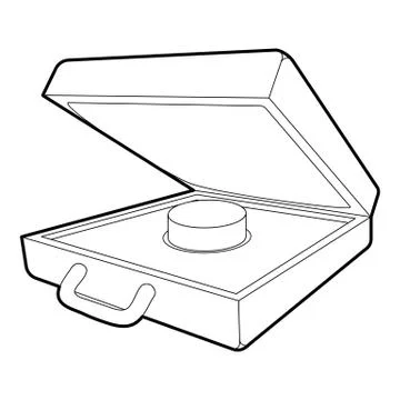 Alarm button icon, outline style Stock Illustration