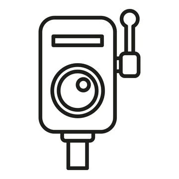 Alarm button icon outline vector. Person exit Ilustración de archivo