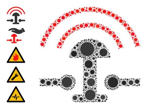 Alarm Button Ring Icon - Coronavirus Composition and Similar Icons Illustrazione stock