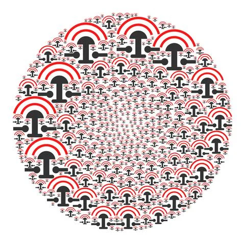 Alarm Button Ring Icon Round Cluster Mosaic Illustrazione stock