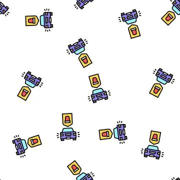 Alarm car protect device vector seamless pattern Stock Illustration