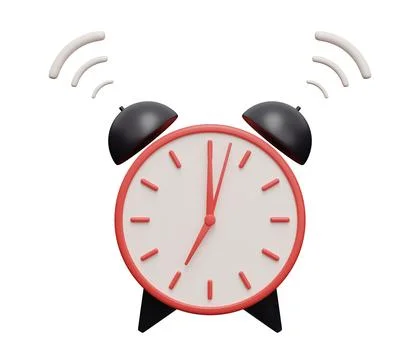 Alarm clock 3d. 3d render cartoon minimal icon illustration 스톡 일러스트