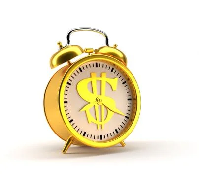 Alarm clock. 3D rendering. Stock Illustration