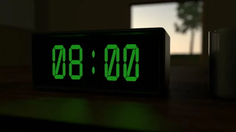 Alarm clock at 8:00 a.m. Stock Footage 54147274