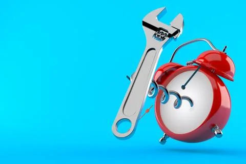 Alarm clock with adjustable wrench Stock Illustration