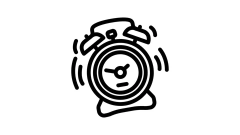 Alarm clock alert line icon animation Stock Footage 326762626