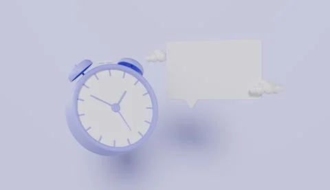 Alarm clock and speech bubble notification with empty copy space Stock Illustration