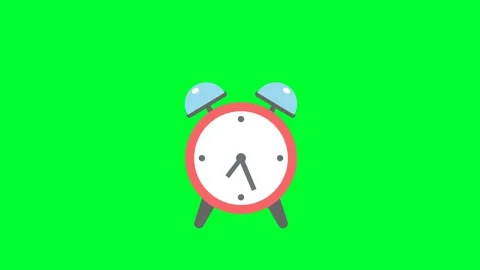 Alarm clock animation in Green screen 4k.Cartoon Clock with moving arrows Stock Footage 219884568