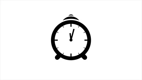 Alarm clock animation white screen. Stock Footage 301042919