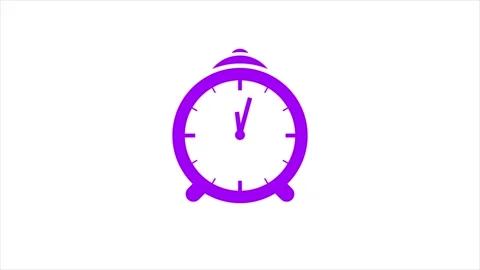 Alarm clock animation white screen. Stock Footage 301042922