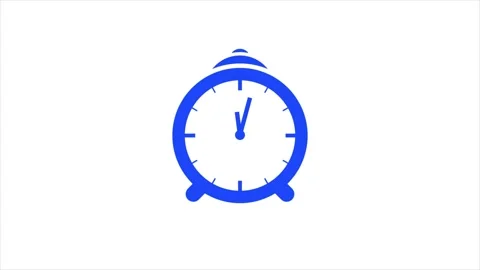Alarm clock animation white screen. Stock Footage 301042925