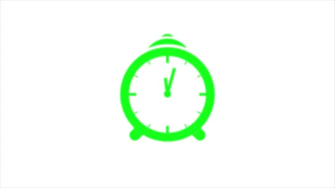 Alarm clock animation white screen. Stock Footage 301042936