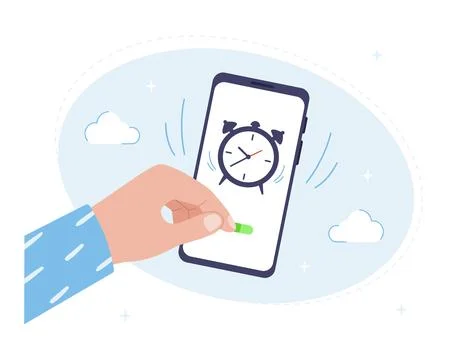 Alarm clock application for a mobile phone Stock Illustration