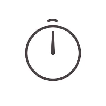 Alarm clock arrow vector line icon. Stopwatch timer clock simple sign, web ap Stock-Illustration