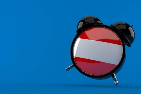 Alarm clock with austrian flag Stock Illustration