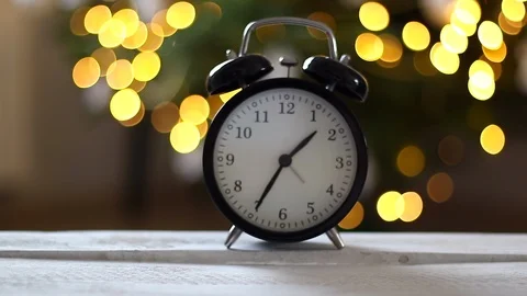 Alarm Clock With Beautiful Bokeh Background. Stock Footage 100514912