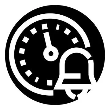 Alarm clock bell notification deadline time icon Stock Illustration