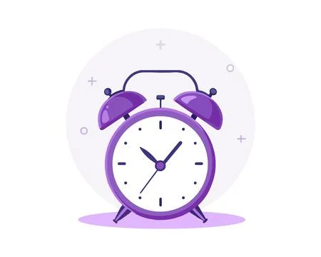 Alarm clock with bells and hands showing time countdown schedule Stock Illustration