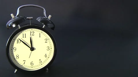 Alarm clock on black background Stock Footage 48600537