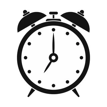 Alarm clock black simple icon Stock Illustration