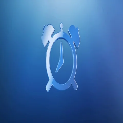 Alarm Clock Blue 3d Icon Video stock 69720175