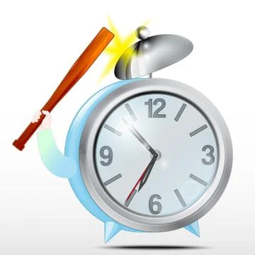 Alarm clock. Blue.Vector Stock Illustration