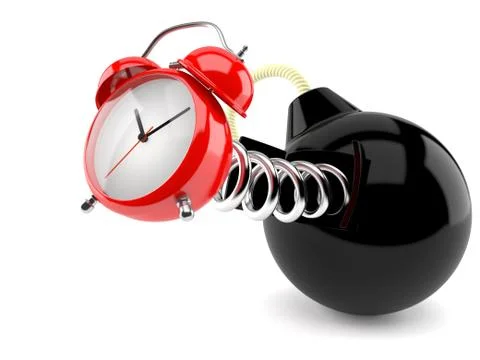 Alarm clock with bomb Stock Illustration