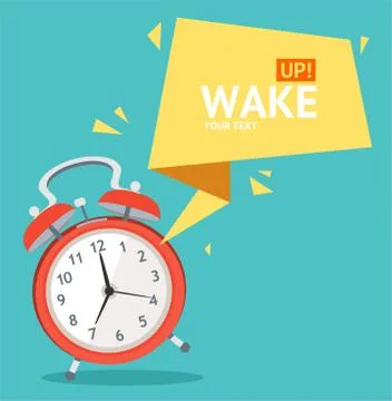 Alarm Clock with Bubble Speech Card. Vector Stock-Illustration