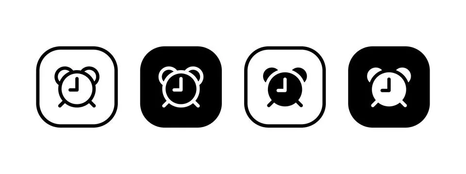 Alarm clock button. Timer symbol. Retro time watches vector illustration. D.. Stockillustratie