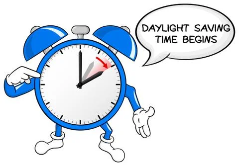 Alarm clock change to daylight saving time Stock Illustration