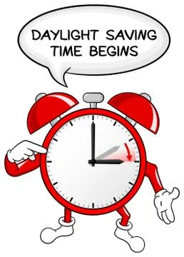 Alarm clock change to daylight saving time Stock Illustration