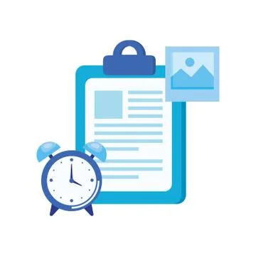 Alarm clock with checklist icon 스톡 일러스트