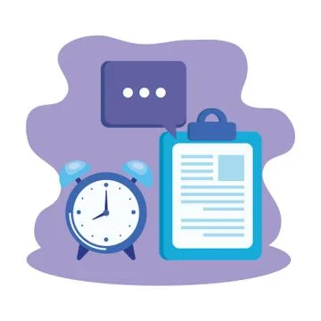 Alarm clock with checklist icon Illustrazione stock