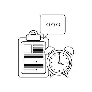 Alarm clock with checklist icon イラスト素材