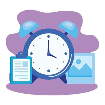 Alarm clock with checklist icon イラスト素材