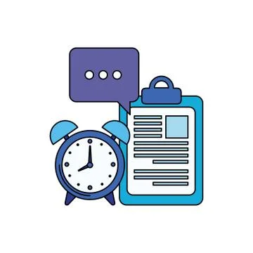 Alarm clock with checklist icon Stockillustratie