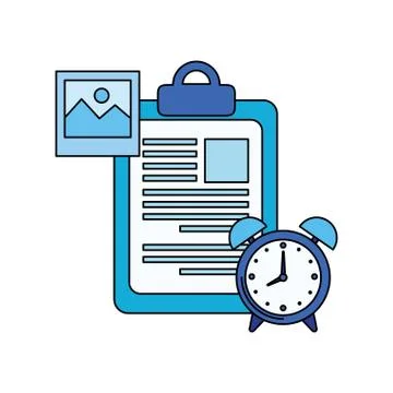 Alarm clock with checklist icon 库存插图
