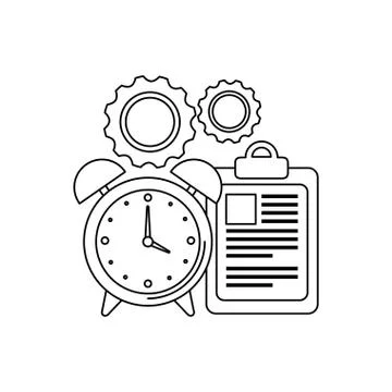 Alarm clock with checklist icon イラスト素材