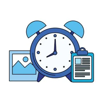 Alarm clock with checklist icon Stock Illustration