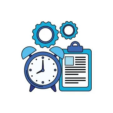 Alarm clock with checklist icon Stockillustratie