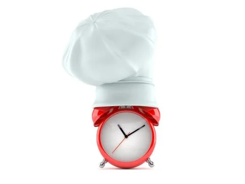 Alarm clock with chef's hat Stock Illustration