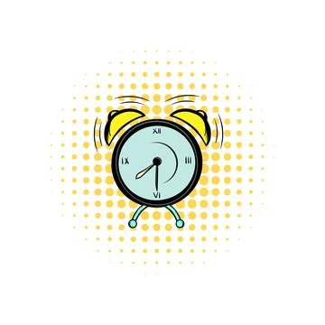 Alarm clock comics icon Stock Illustration