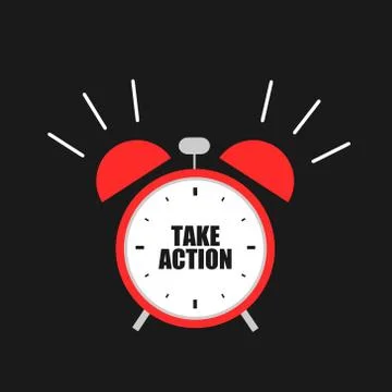 Alarm clock with command to take action Stock Illustration