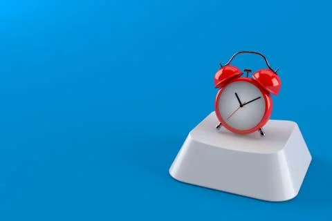 Alarm clock on computer key Illustrazione stock