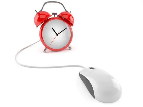 Alarm clock with computer mouse イラスト素材