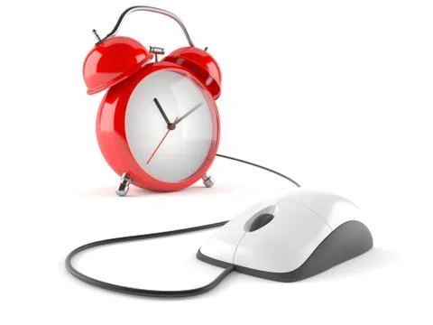 Alarm clock with computer mouse Stock Illustration